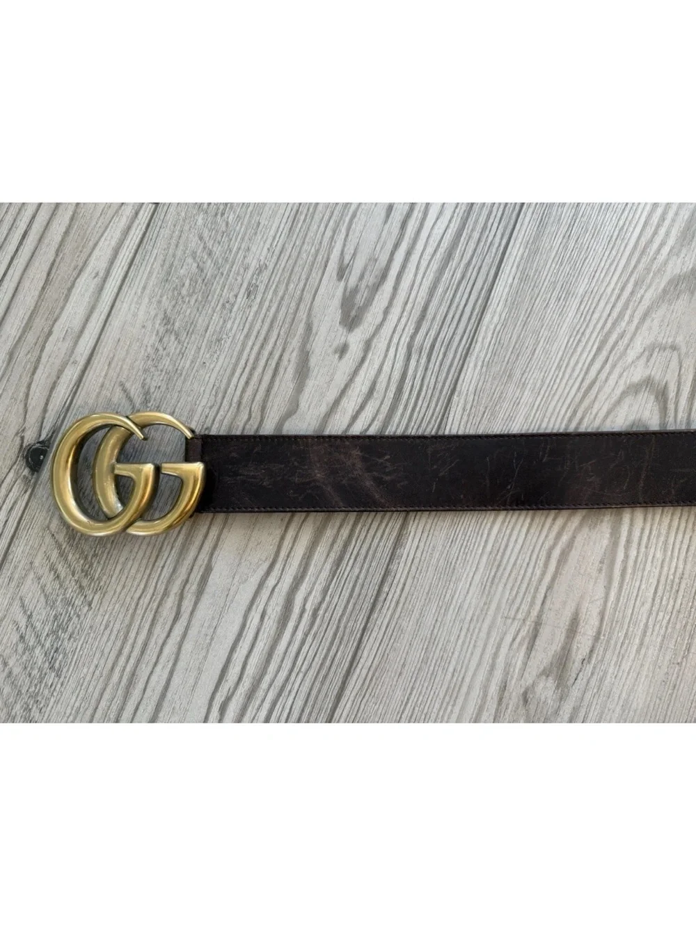 Stunning Vintage Gucci GG Logo Brown Marmont Belt Sz 34